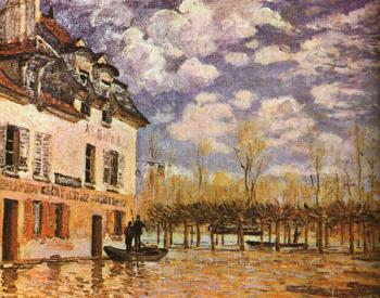 Alfred Sisley : Boat During a Flood